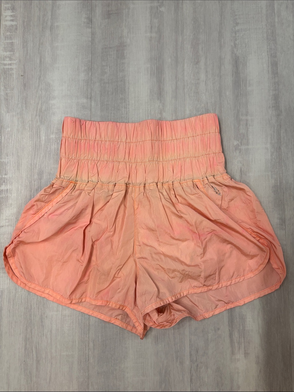 FP Movement by Free People Peach High-Waist Smocked Shorts Small